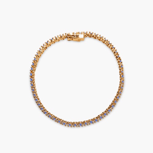 Bransoletka tenisowa Luminy 3,2mm: złoto, tanzanity